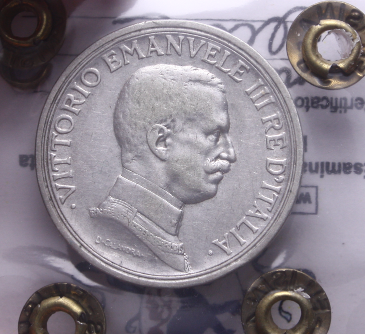 NL* VEIII 2 LIRE ARGENTO 1917 QUADRIGA BRIOSA RARA BB Perizia Filisina Massimo