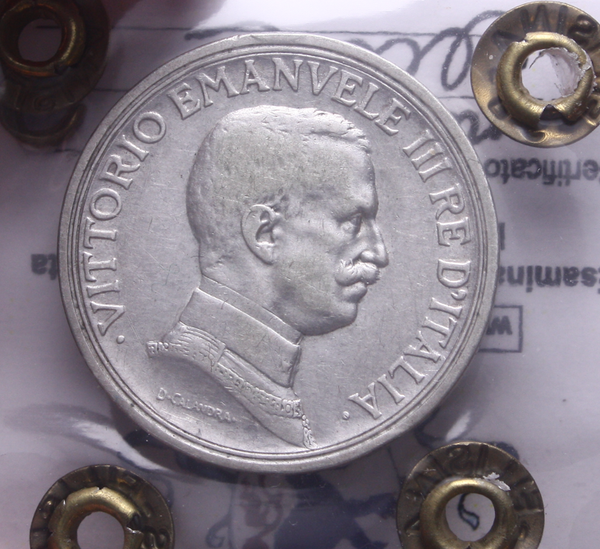 NL* VEIII 2 LIRE ARGENTO 1917 QUADRIGA BRIOSA RARA BB Perizia Filisina Massimo