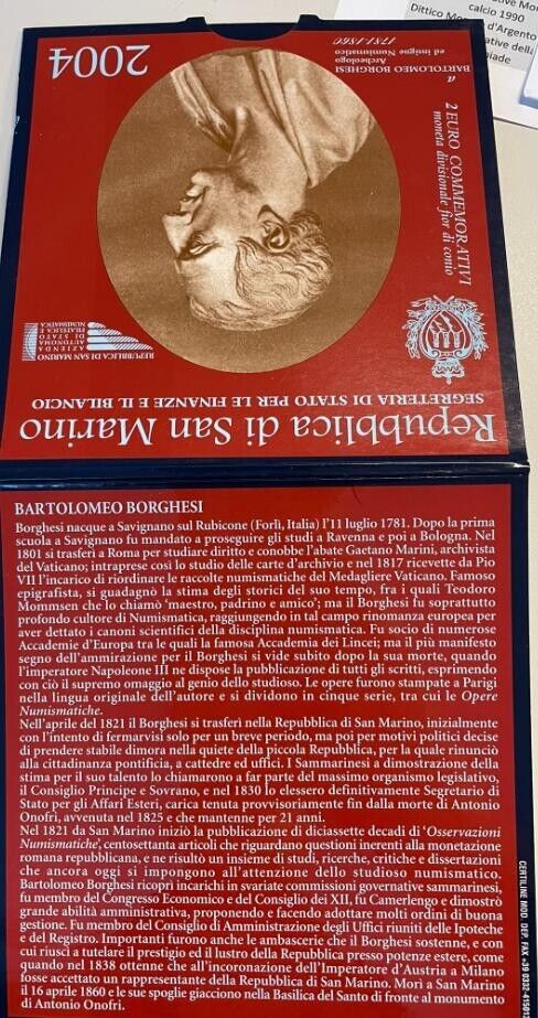 NL* SAN MARINO 2 Euro 2004 BARTOLOMEO BORGHESI FDC mint set PERFECT
