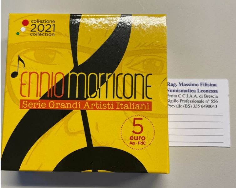 NL* ITALIA Repubblica 2 EURO 2021 GRANDI ARTISTI ENNIO MORRICONE FDC set zecca