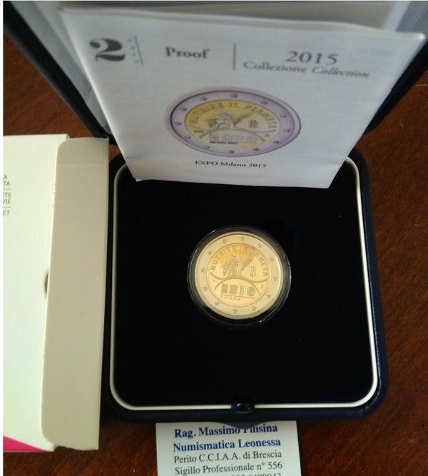 NL* ITALIA Repubblica 2 EURO 2015 EXPO MILANO 2015 PROOF set zecca