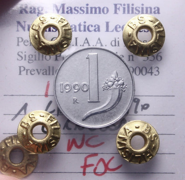 NL* Italia Repubblica 1 LIRA CORNUCOPIA 1990 NC FDC Perizia Filisina Massimo