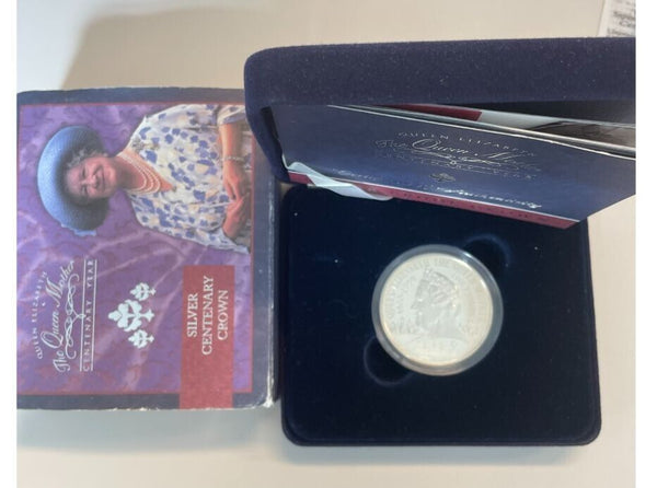 NL*ENGLAND Elizabeth II 5 POUND SILVER Memorial Crown 2000 PROOF Royal M. 2