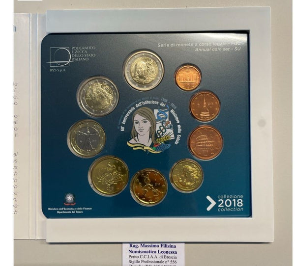 NL* ITALIA Divisionale 2018 9 Valori IN EURO FDC Set zecca -MINISTERO SALUTE