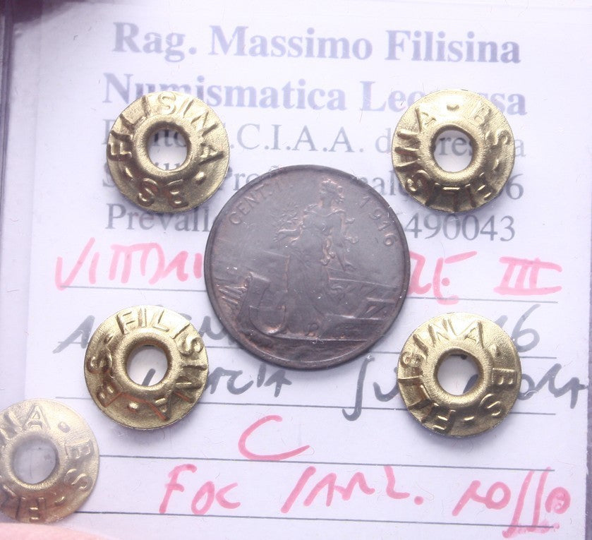 NL* VEIII Italia 1 CENTESIMO PRORA 1916 FDC PARZ. ROSSO Perizia Filisina Massimo