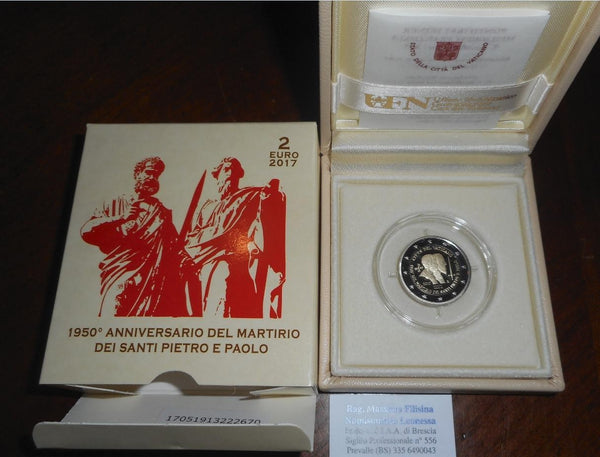 NL* VATICANO 2 EURO 2017 MARTIRIO SANTI PIETRO E PAOLO Proof set zecca