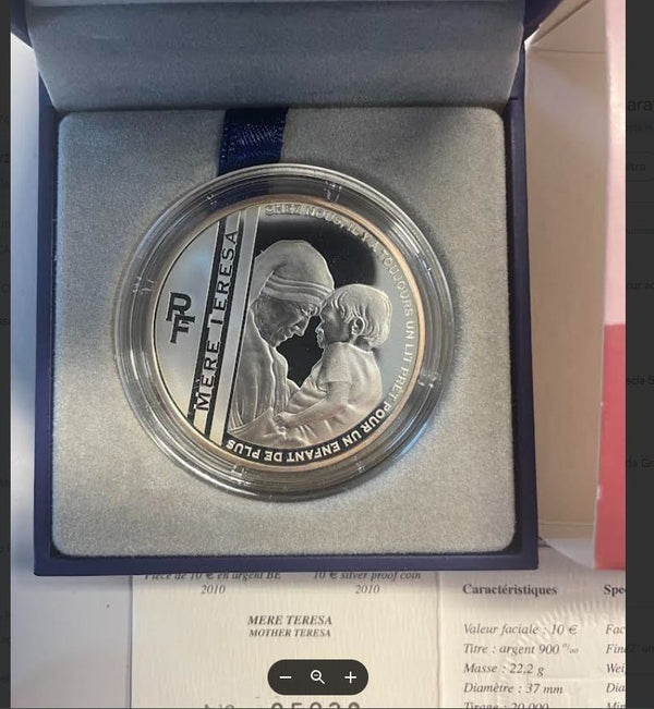 NL* FRANCIA MDP 10 EURO ARGENTO 2010 MADRE TERESA di CALCUTTA Proof set
