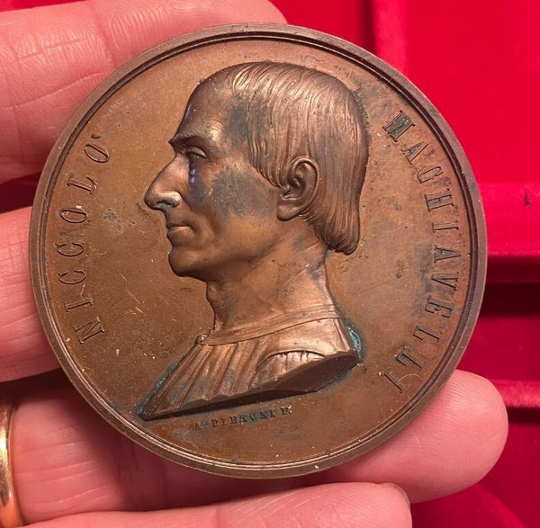 NL* FIRENZE Medaglia BRONZO 1869 4° CENTENARIO NASCITA NICOLO' MACCHIAVELLI
