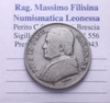 NL* STATO PONTIFICIO PAPA PIO IX 20 BAIOCCHI Argento 1865 XX ottima conservaz.