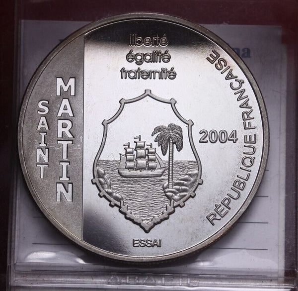 EN* SAINT MARTIN 2004 1 1/2 EURO SILVER ESSAI PROOF La Ville de Paris FS