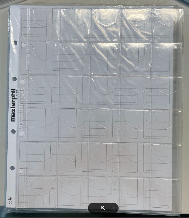 NL* Confezione da 10 FOGLI PORTA MONETE MASTERPHIL Taschine 35 x 40 mm NUOVI