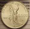 EN* ITALY 500 Lire Silver 1987 GIACOMO LEOPARDI FDC Uncirculated