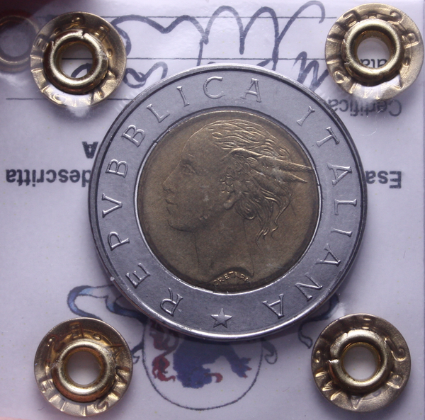 NL* Italia 500 LIRE 1992 VARIANTE FIRMA GRANDE FDC Perizia Filisina Massimo