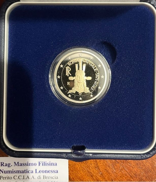 NL* ITALIA Repubblica 2 EURO 2021 150° ROMA CAPITALE Proof set zecca