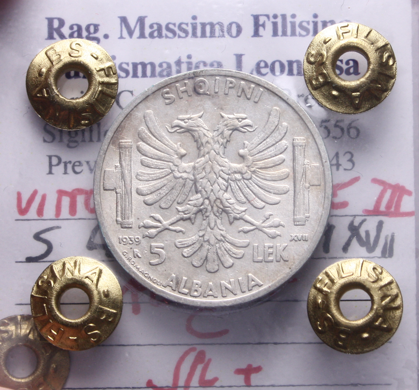 NL* VEIII ALBANIA 5 LEK Argento 1939 XVII SPL+ Perizia Filisina Massimo