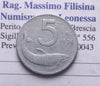 NL* Italia Repubblica 5 LIRE DELFINO 1956 RARA come da foto