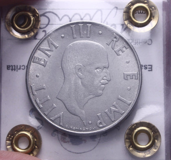 NL* VEIII ITALIA 2 LIRE IMPERO 1941 XIX MAGNETICA QFDC/FDC Perizia Filisina