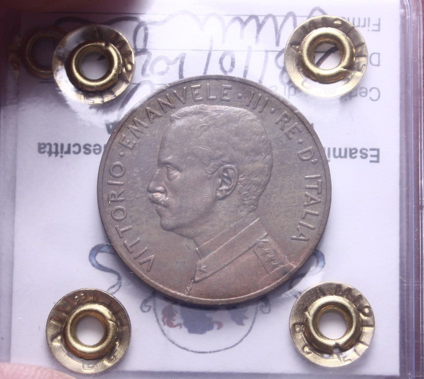 NL*VEIII Italia 5 CENTESIMI PRORA 1918 QFDC Perizia Filisina Massimo
