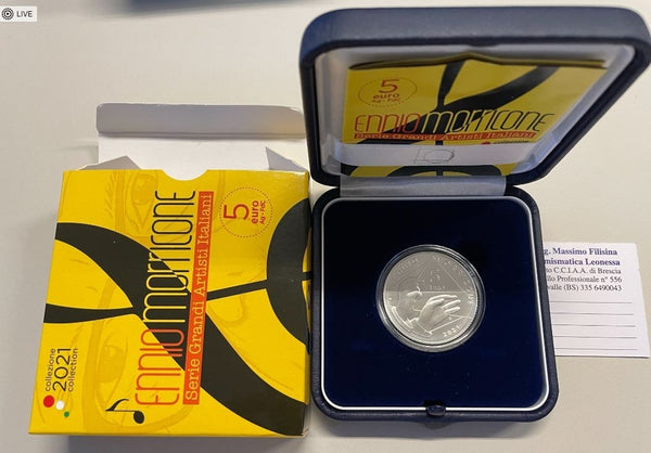 NL* ITALIA Repubblica 2 EURO 2021 GRANDI ARTISTI ENNIO MORRICONE FDC set zecca