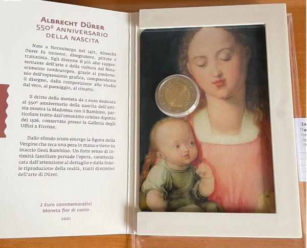 NL* SAN MARINO 2 Euro 2021 550° NASCITA ALBRECHT DURER FDC set zecca