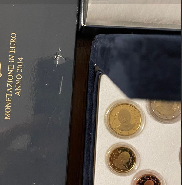 NL*Vaticano Papa FRANCESCO Divisionale 2014 8 valori PROOF SENZA 50 EURO ORO AR