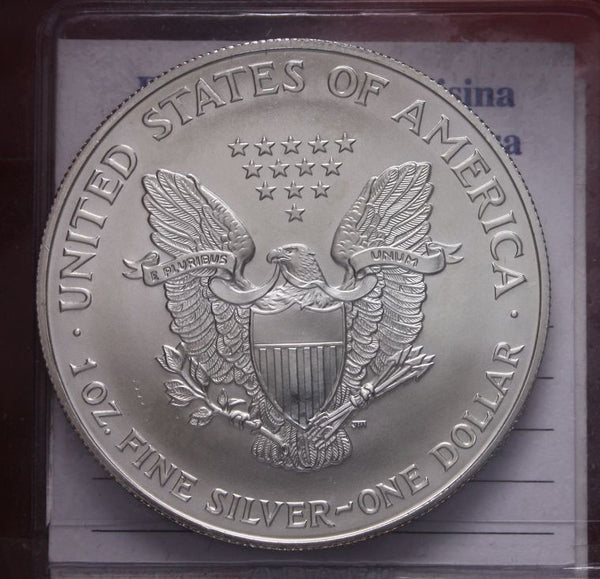 NL* STATI UNITI 1 DOLLARO ARGENTO 1996 1 ONCIA OZ ARGENTO PURO Liberty Walking