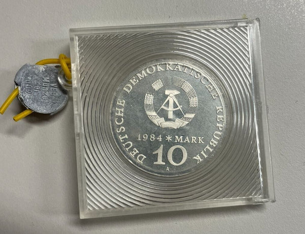 EN* G.D.R. EAST GERMANY 10 DM 1984 ALFRED BREHM PROOF PP WITH SEAL