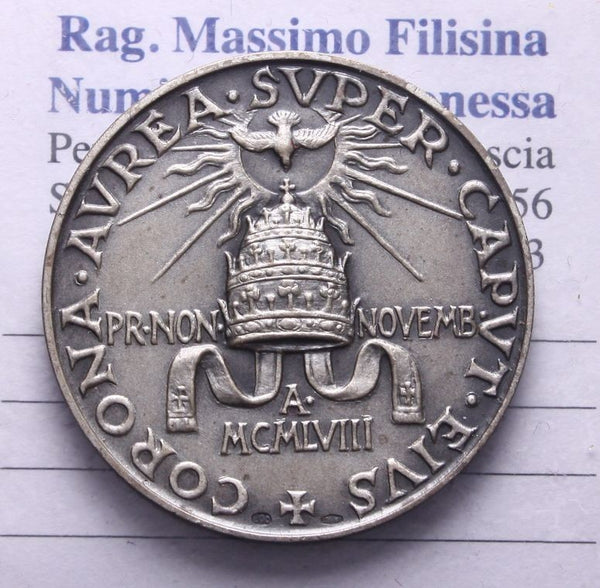 NL* VATICANO PAPAGIOVANNI XXIII Medaglia ARGENTO 1958 Corona Aurea