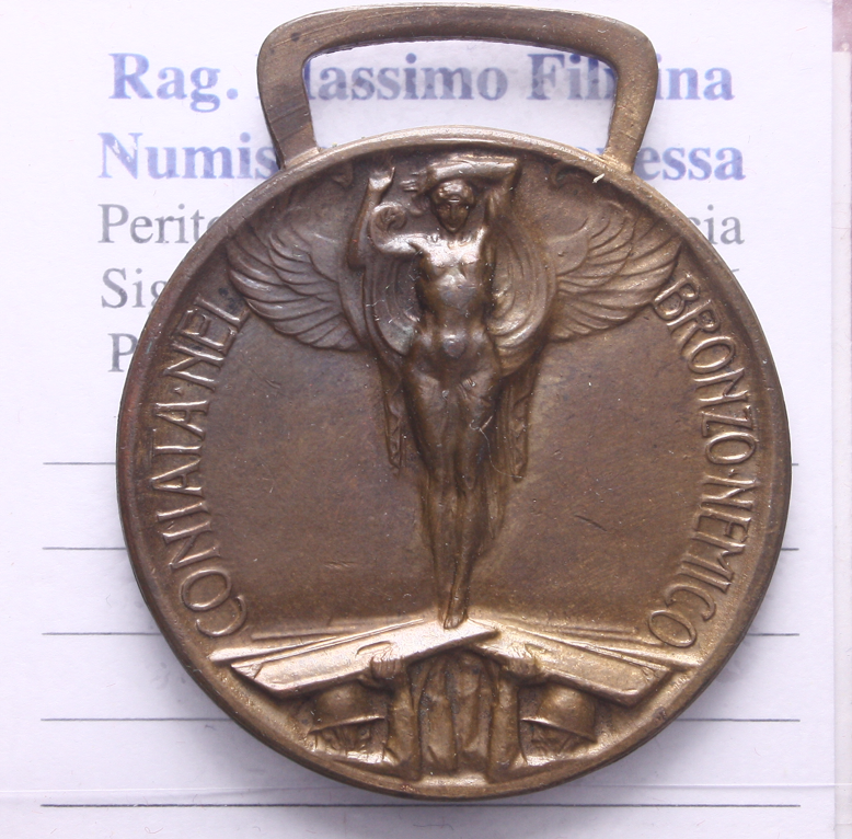 NL* ITALIA Medaglia Bronzo GUERRA PER L'UNITA' D'ITALIA 1915-1918 Nelli Canevari