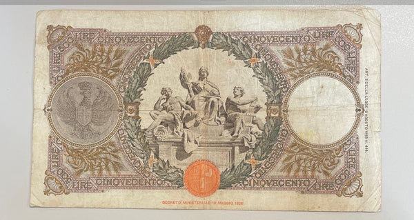 NL* BANCA D'ITALIA Banconota 500 LIRE MIETITRICE 21 MAGGIO 1941 V232