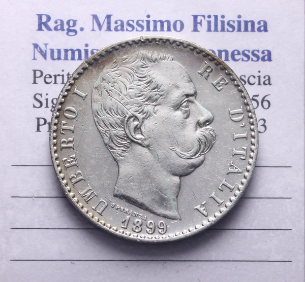 NL* UMBERTO I 2 LIRE ARGENTO 1899 ROMA come da foto