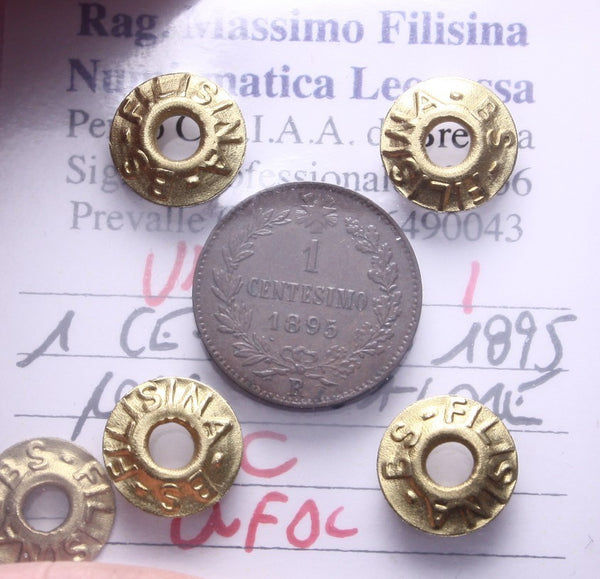 NL* UMBERTO I 1 CENTESIMO 1895 ROMA VALORE QFDC Perizia Filisina Massimo