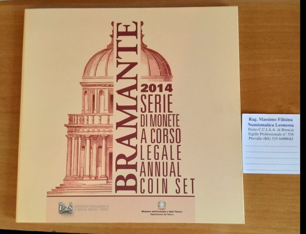 NL* ITALY Divisional 2014 9 values with 5 EURO Silver IL BRAMANTE FDC mint set