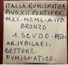 NL* PAPA PIO XII Gettone Numismatico Bronzo 1 SCUDO anno 1950 Italia Numismatica
