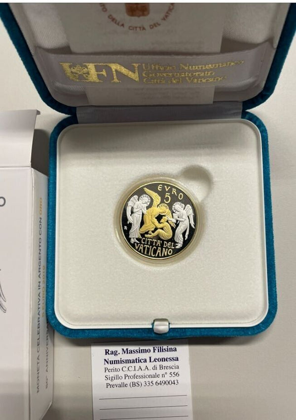 NL* VATICANO FRANCESCO 5 Euro 2019 ORO e ARGENTO CIRCOLO DI SAN PIETRO PROOF