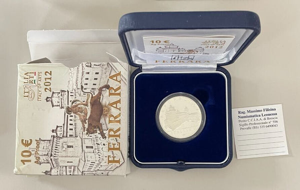 NL* ITALIA 10 EURO Argento 2012 ITALIA ARTI FERRARA PROOF Set Zecca ast. rov.