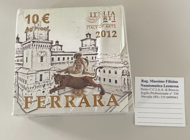 NL* ITALIA 10 EURO Argento 2012 ITALIA ARTI FERRARA PROOF Set Zecca ast. rov.